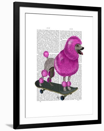 Pink Poodle and Skateboard-Fab Funky-Framed Art Print