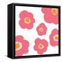 Pink Pop Flowers-Jan Weiss-Framed Stretched Canvas