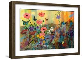 Pink Poppies in Paradise-Robin Maria-Framed Premium Giclee Print