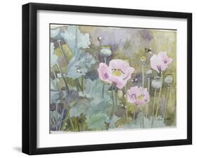 Pink Poppies with Bees-Rosalie Bullock-Framed Giclee Print