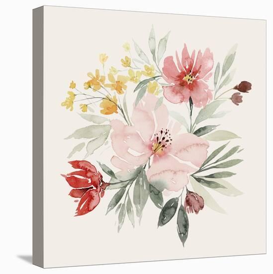 Pink Posy Dance I-Grace Popp-Stretched Canvas