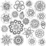 Collection of Doodle Style Flowers or Mandalas-Pink Pueblo-Framed Art Print