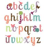 Cute Retro Style Boy Themed Alphabet Set-Pink Pueblo-Stretched Canvas