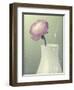 Pink Rannunculus in White Vase on Green-Tom Quartermaine-Framed Giclee Print