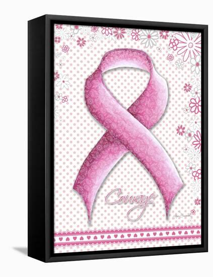 Pink Ribbon 2-Megan Duncanson-Framed Stretched Canvas