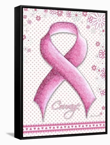 Pink Ribbon 2-Megan Duncanson-Framed Stretched Canvas