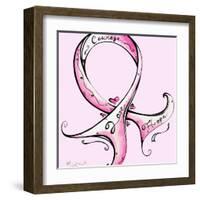 Pink Ribbon Breast Cancer-Megan Aroon Duncanson-Framed Art Print