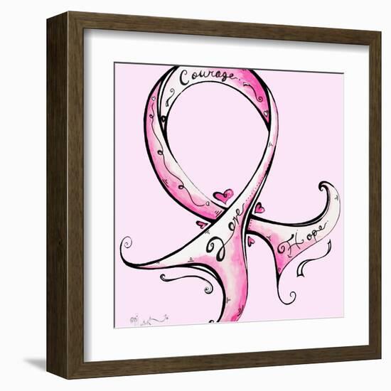 Pink Ribbon Breast Cancer-Megan Aroon Duncanson-Framed Art Print