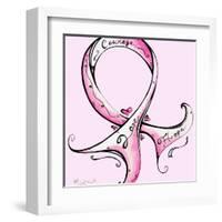 Pink Ribbon Breast Cancer-Megan Aroon Duncanson-Framed Art Print