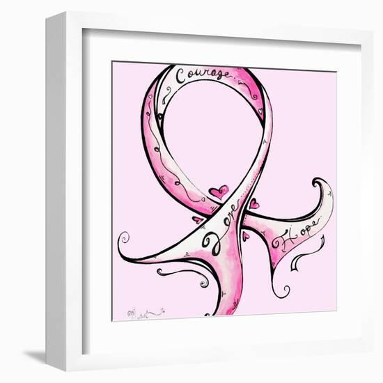 Pink Ribbon Breast Cancer-Megan Aroon Duncanson-Framed Art Print