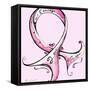 Pink Ribbon Breast Cancer-Megan Aroon Duncanson-Framed Stretched Canvas