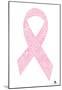 Pink Ribbon Breast Words Text Poster-null-Mounted Poster