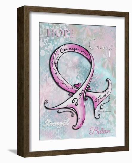Pink Ribbon Hope-Megan Duncanson-Framed Giclee Print