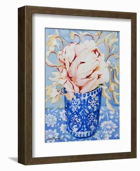 Pink Rose and Honeysuckle, 2000-Joan Thewsey-Framed Giclee Print