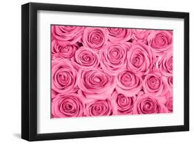 Pink Rose Bouqet-null-Framed Art Print