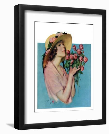 "Pink Rose Bouquet,"June 18, 1927-Penrhyn Stanlaws-Framed Premium Giclee Print