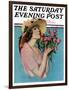 "Pink Rose Bouquet," Saturday Evening Post Cover, June 18, 1927-Penrhyn Stanlaws-Framed Giclee Print