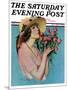 "Pink Rose Bouquet," Saturday Evening Post Cover, June 18, 1927-Penrhyn Stanlaws-Mounted Giclee Print