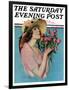 "Pink Rose Bouquet," Saturday Evening Post Cover, June 18, 1927-Penrhyn Stanlaws-Framed Giclee Print