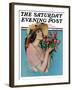 "Pink Rose Bouquet," Saturday Evening Post Cover, June 18, 1927-Penrhyn Stanlaws-Framed Giclee Print