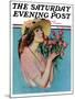 "Pink Rose Bouquet," Saturday Evening Post Cover, June 18, 1927-Penrhyn Stanlaws-Mounted Giclee Print