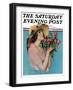 "Pink Rose Bouquet," Saturday Evening Post Cover, June 18, 1927-Penrhyn Stanlaws-Framed Premium Giclee Print