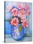 Pink Roses against the Sky 2004-Joan Thewsey-Stretched Canvas