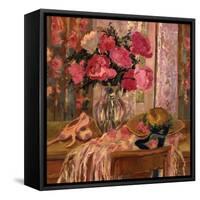 Pink Roses and Ballet Shoes-Allayn Stevens-Framed Stretched Canvas