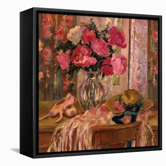 Pink Roses and Ballet Shoes-Allayn Stevens-Framed Stretched Canvas