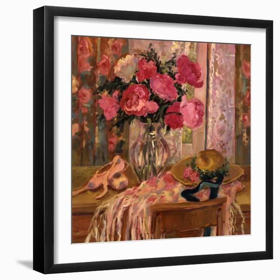 Pink Roses and Ballet Shoes-Allayn Stevens-Framed Art Print