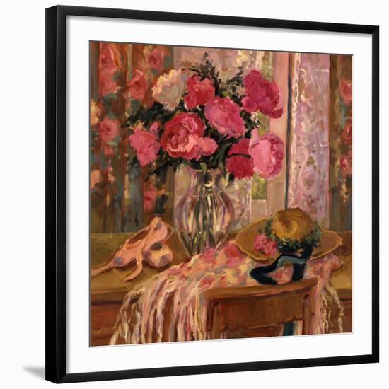 Pink Roses and Ballet Shoes-Allayn Stevens-Framed Art Print