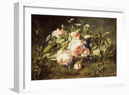 Pink Roses and Daisies-Adriana-johanna Haanen-Framed Giclee Print