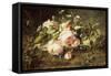 Pink Roses and Daisies-Adriana-johanna Haanen-Framed Stretched Canvas