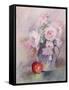 Pink Roses in a Blue Jug, 1994-Karen Armitage-Framed Stretched Canvas