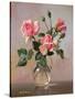 Pink Roses in a Glass Jug-Albert Williams-Stretched Canvas