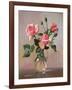 Pink Roses in a Glass Jug-Albert Williams-Framed Giclee Print