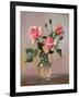 Pink Roses in a Glass Jug-Albert Williams-Framed Giclee Print