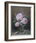 Pink Roses in a Glass Vase-William B. Hough-Framed Giclee Print