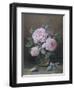 Pink Roses in a Glass Vase-William B. Hough-Framed Giclee Print