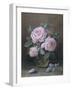 Pink Roses in a Glass Vase-William B. Hough-Framed Giclee Print