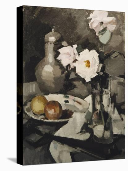 Pink Roses in a Glass Vase-Samuel John Peploe-Stretched Canvas