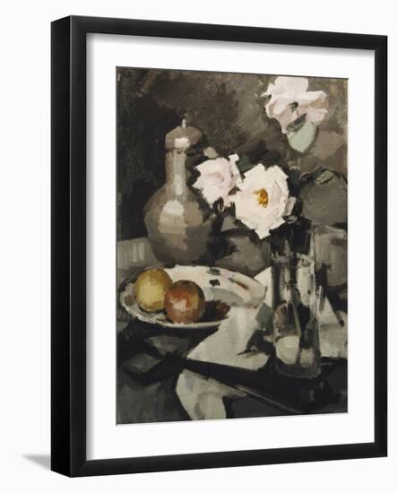 Pink Roses in a Glass Vase-Samuel John Peploe-Framed Giclee Print