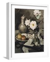 Pink Roses in a Glass Vase-Samuel John Peploe-Framed Giclee Print