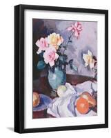 Pink Roses in a Green Jug, C.1926-Samuel John Peploe-Framed Giclee Print