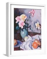 Pink Roses in a Green Jug, C.1926-Samuel John Peploe-Framed Giclee Print