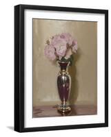 Pink Roses in a Silver Lustre Vase, 1913 (Oil on Canvas Laid on Board)-William Nicholson-Framed Giclee Print