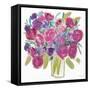 Pink Roses on White-Farida Zaman-Framed Stretched Canvas