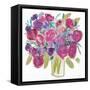 Pink Roses on White-Farida Zaman-Framed Stretched Canvas