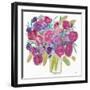 Pink Roses on White-Farida Zaman-Framed Art Print