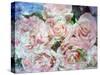 Pink Roses over Pink Rose Blossoms with Texture-Alaya Gadeh-Stretched Canvas